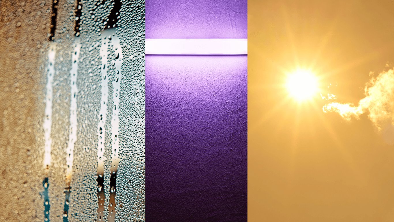 uv, heat, sunlight - not good for your walls